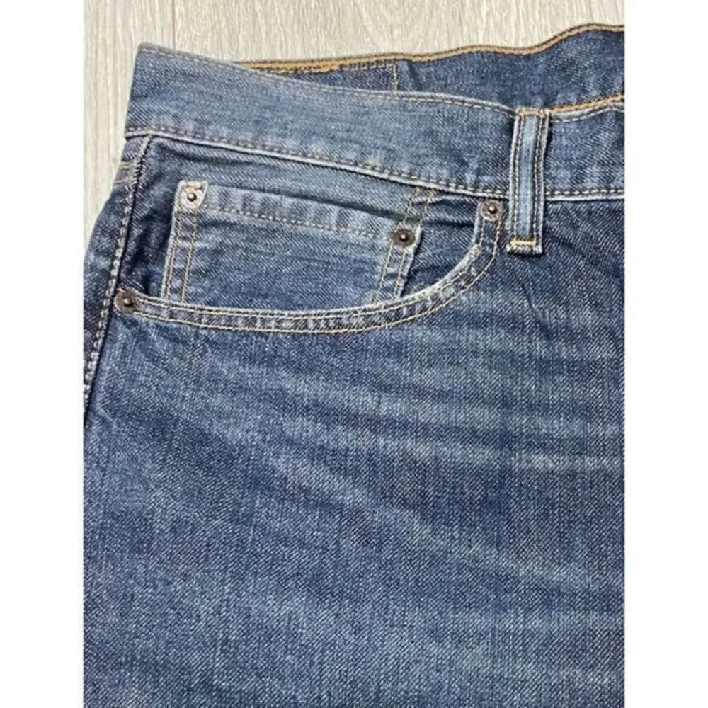 Vintage Levis Jeans Mens 34x30 505 Blue Dark Wash Black Bat Wing Tag 100% Cotton